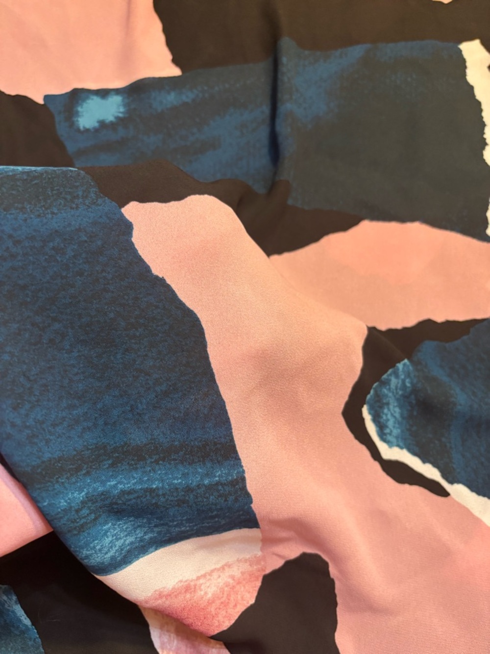 DKNY Blouse Small Sleeveless Colorblock Abstract Pink Black Green White Lightwt - Picture 10 of 13